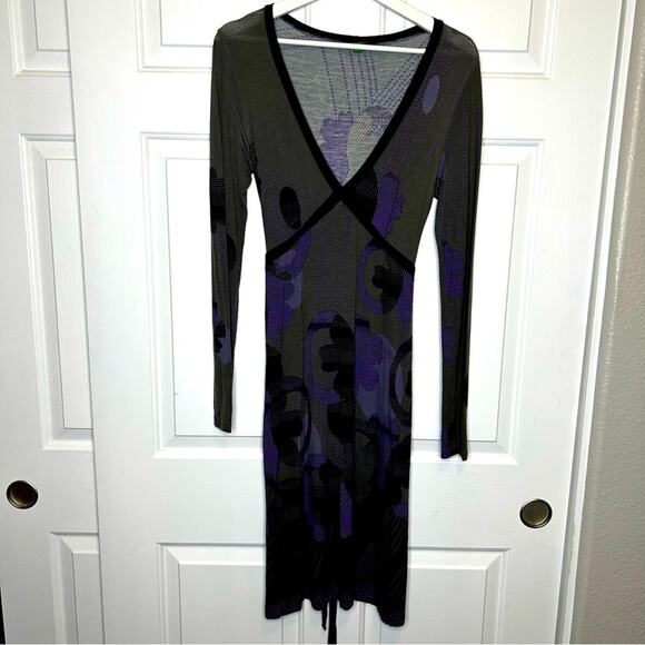 United Colors of‎ Benetton Abstract Print Long Sleeve Dress - Picture 1 of 5